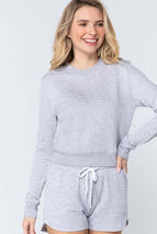 Long Sleeve Crew Neck Slub Terry Top - $9.35