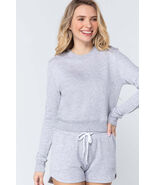 Long Sleeve Crew Neck Slub Terry Top - $9.35