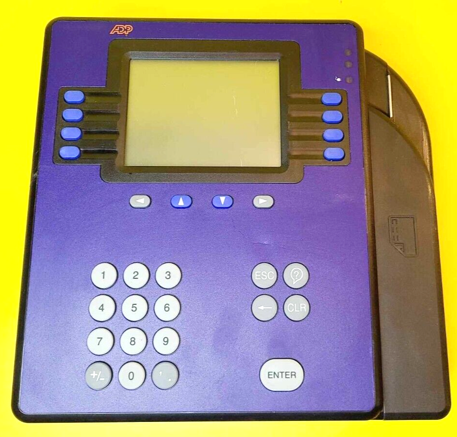 ADP BY KRONOS MODEL 4500 EMPLOYEE TIME CLOCK QUICK PUNCH TOUCH ID LCD ET... - $34.80