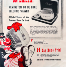 1953 Remington 60 Shaver Advertisement Circus Clown Ringling Barnum Bail... - $29.99
