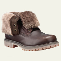 Women&#39;s Timberland AUTHENTICS SHEARLING FOLD-DOWN BOOTS, Dark Brown Size... - $189.95