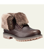 Women&#39;s Timberland AUTHENTICS SHEARLING FOLD-DOWN BOOTS, Dark Brown Size... - £148.85 GBP