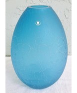 Large Barovier &amp; Toso Teal Turquoise Blue 13.5&quot; Tall Crackle Glass Vase ... - €216,00 EUR