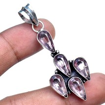 Pink Amethyst Pear Shape Cut Gemstone Handmade Pendant Jewelry 2.30&quot; SA ... - £3.91 GBP