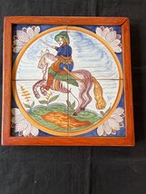 Antique 1800 &#39;&#39; set of 4 tiles MAKKUM - Altena . Rider of horse . Unique... - $195.00