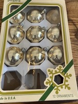 Set Of 9 Vintage PYRAMID Glass Christmas Ornament Balls Gold - $19.72