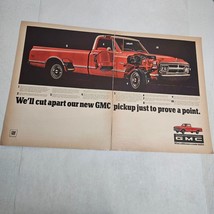 GMC Red Pickup Cut Aways 2 pages Vintage Print Ad 1967 - $7.98
