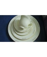 Lenox Firelight Dinner Setting 5 Pcs Gold Rim Ivory Color / Tray Pick 1^ - $85.30 CAD+