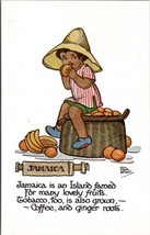 Artist HGC Marsh Lambert Jamaica Cute Child with Fruit Basket A/S Postcard W15 - £6.51 GBP