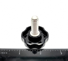 5/16&quot; x 1&quot; Thumb Screw Bolts Black Fluted 6 Point Clamping Knob Stainles... - £8.73 GBP+