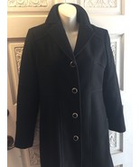 Kenneth Cole Reaction Black Wool Mid Length Jacket Coat Womens Size 4 - £35.94 GBP