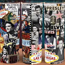 Elvis Presley Las Vegas Collage Cup Mug Tumbler 25oz - £17.87 GBP