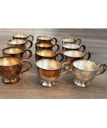 Lot of 12 Vintage Towle Silverplate Footed Punch Bowl Cups Floral Grape Handles