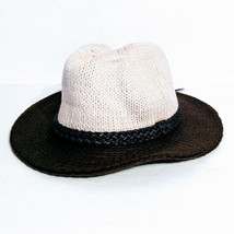 D&amp;Y Panama Hat Hand Block Crafted Tan/Brown with Band Accent 100% Polyester - £15.46 GBP