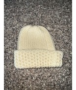  Beanie Cream Color Crocheted One Size Fits Most Adult or Teen - $12.32 CAD