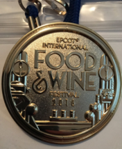 EPCOT Food and Wine Lanyard Lanyard Medal with ID Sleeve Disney 2016 NEW - £7.86 GBP