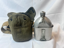 WW1 US Canteen W/ In Theater Engraving WW2 Cup Korean War Canteen Cover Web Belt - £473.30 GBP