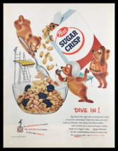 1955 Post Sugar Crisp Golden Puff Cereal Vintage Print Ad - $14.20