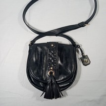 Tig II By Tignanello Crossbody Bag Purse 3 Compartment Black w/ Braided Tassels - £15.16 GBP