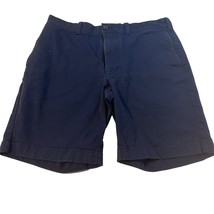 J Crew Factory Men&#39;s Navy Blue 9 inch Flat Front Chino Shorts, Size 32 - $15.99