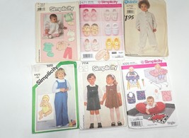 Vintage Simplicity Sewing Patterns Lot For Baby &amp; Toddler Clothes CUT LO... - £10.39 GBP