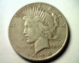 1934-S Peace Silver Dollar Very Fine / Extra Fine VF/XF Nice Original Coin VF/EF - £79.01 GBP