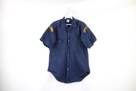 Vtg 60s Mens Medium Sanforized Suffolk County Police Uniform Button Shir... - £92.75 GBP