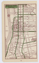 1951 Original Vintage Map Of Memphis Tennessee Downtown Business Center - £17.66 GBP