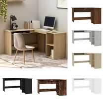 Modern Wooden L-Shape Corner Computer Laptop Office Desk Table With Stor... - £113.04 GBP+