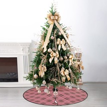 NEW! Christmas Tree Skirt: Light Raspberry and Black  Plaid - £24.04 GBP