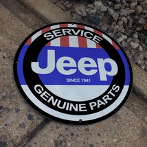 Vintage 1941 Jeep Service Genuine Parts Accessories Porcelain Gas &amp; Oil ... - £98.32 GBP