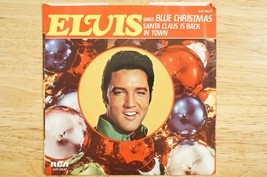 Vintage Elvis Presley RCA 45 Record 447-0647 Blue Christmas Santa Claus ... - $30.48