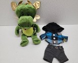 Build A Bear Smallfrys Enchanted Dragon Plush Green Gold 8&quot; With Outfit - $19.70