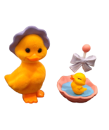 Hallmark Flocked Easter Duck and Baby Duckling Swimming in Umbrella PVC ... - £9.48 GBP