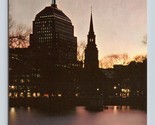 Skylne View at Twilight Boston Massachusetts MA UNP Chrome Postcard P4 - £2.50 GBP