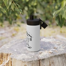 Stainless Steel Water Bottle - &#39;Stay Wild&#39; Hiking Adventure Sports Lid 12oz 18oz - £30.14 GBP+