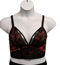 Victoria&#39;s Secret Very Sexy Womens Large  Plaid Bustier Bra  Punk Grunge... - $14.84