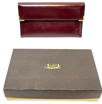 VTG Di Lido Womens Burgandy Glove Cowhide Leather Checkbook Wallet 7x4&quot; - £23.08 GBP