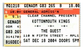 Kottonmouth Kings Concert Ticket Stub Décembre 18 2004 Minneapolis Minne... - $34.63