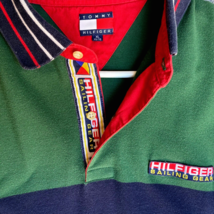 Tommy Hilfiger Polo Shirt Adult Extra Large Green Sailing Gear Spell Out Vintage - £22.12 GBP