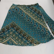 Dressbarn RN#94174 Women's Green Floral Elastic Waist Pull On Skirt Size Skirt image 10