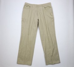 Vtg Enyce Mens 42x34 Distressed Baggy Wide Leg Linen Blend Pants Chinos Beige - £54.47 GBP