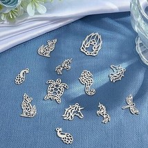 Lion Charms Antiqued Silver Animal Pendants Stainless Steel Zoo Endangered 16pcs - $17.81