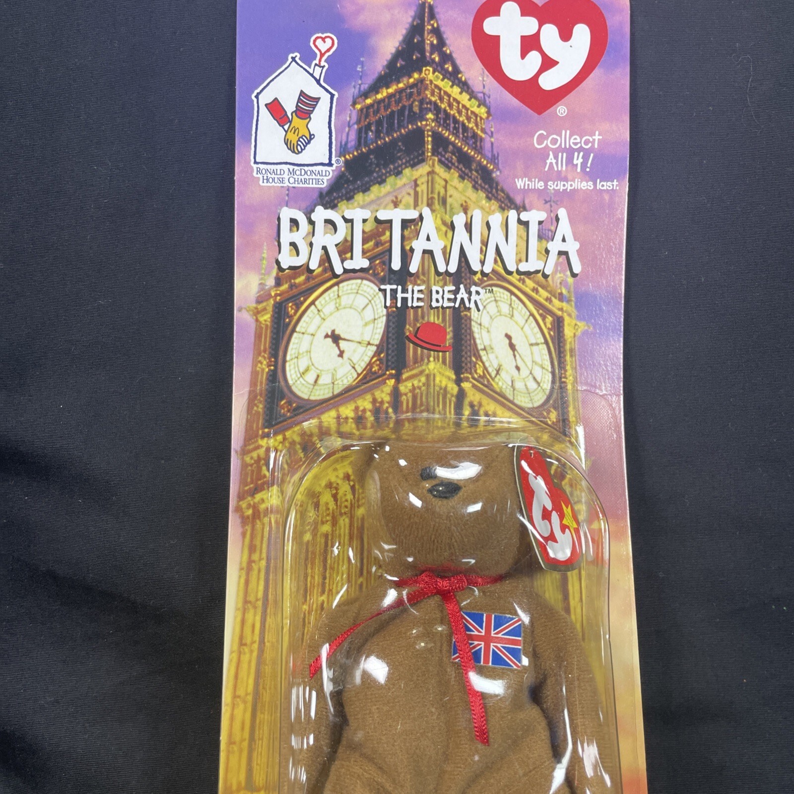 Britannia The Bear-1998 McDonald's Ty Beanie Baby With Rare Errors Tush Tag Item image 3