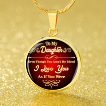 Daughter-In-Law Necklace Circle Pendant Stainless Steel or 18k Gold 18-22&quot; - £34.13 GBP+