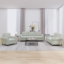 3 Piece Sofa Set with Cushions Light Gray Velvet - $23,066.45 MXN