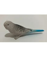 Parakeet Resin Bird Figure Long-tailed White Gray Feathers Blue Tail 3 inch - £6.98 GBP