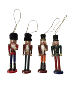 Set of 4 Vintage Wooden Nutcracker Soldier Ornaments 6&quot; - €16,99 EUR