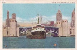 Outer Drive Bridge Skyline Chicago Illinois IL Postcard D48 - £2.35 GBP
