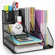 The Vieerinn Desk Organizer With File Holder, Desk Organizers With 3 Tie... - $41.93